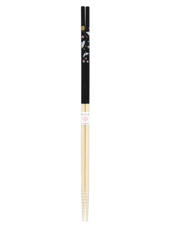 日本製 月うさぎ菜箸 黒